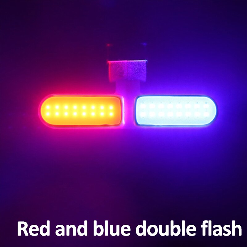 Fiets Licht 5 Verlichting Tailight Modes Fietslicht Usb Charge Led Bike Light Flash Strobe Opsteekt Voor Mountainbike Zadelpen: Strip E