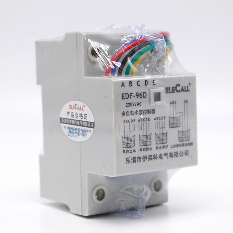 Contrôleur de niveau d'eau automatique avec 3 sondes, commutateur de flotteur à montage sur Rail Din DF96D AC220V 5A