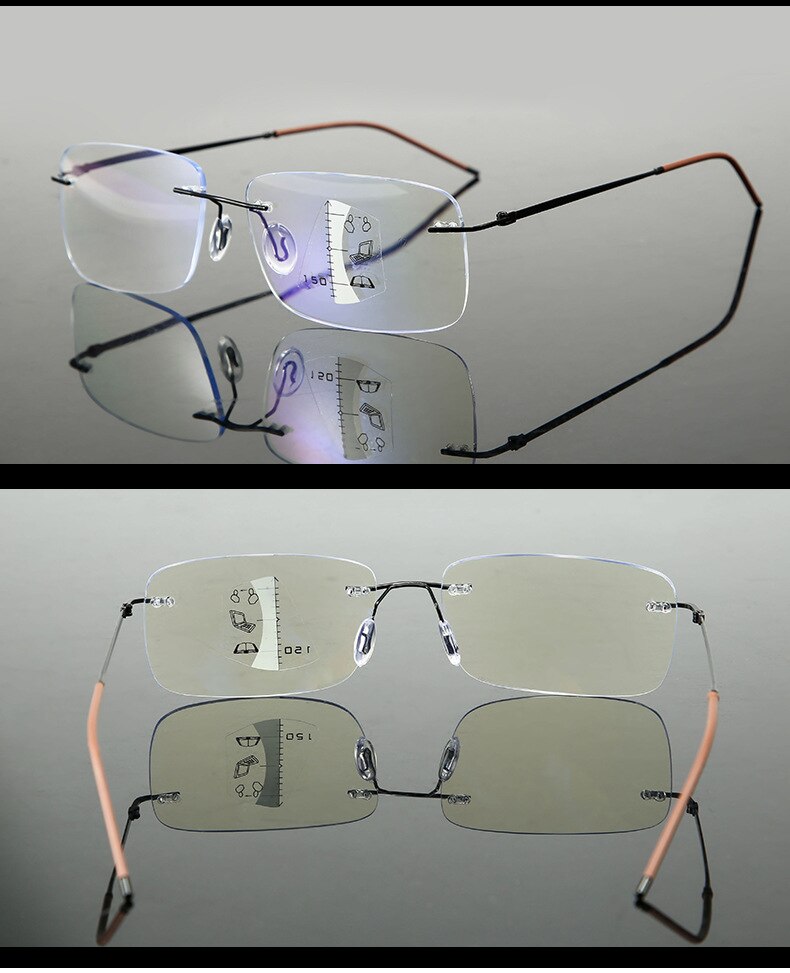 Unisex Progressive Multifocal Reading Glasses Anti Blue Light Radiation Presbyopia Eyeglasses Adjustable Eyewear FML