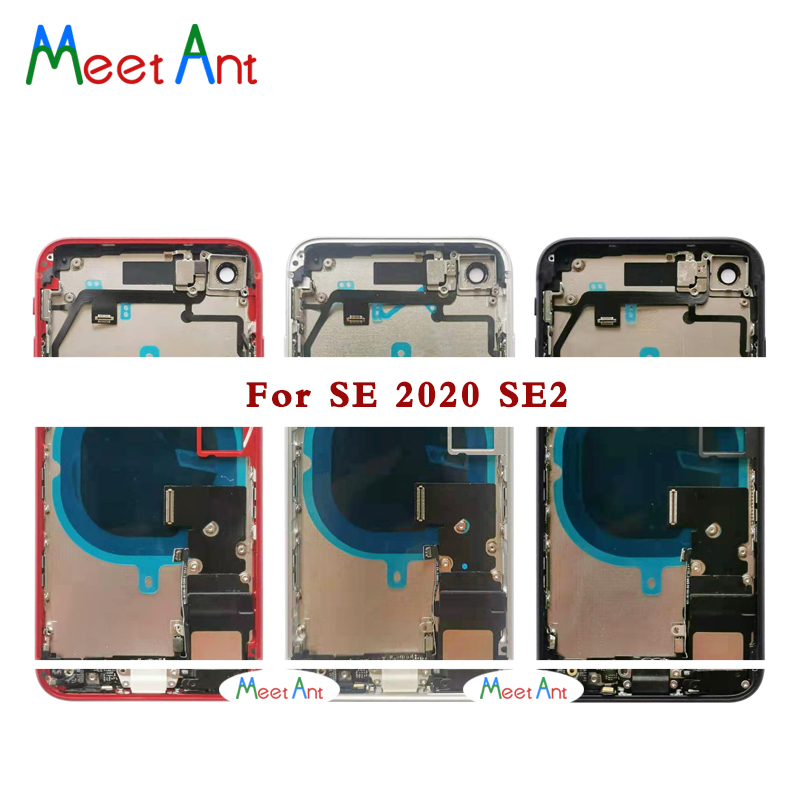 Full Back Cover For iphone SE SE2 Housing Battery Door Middle Chassis Frame Housings Assembly Door Rear with Flex Cable