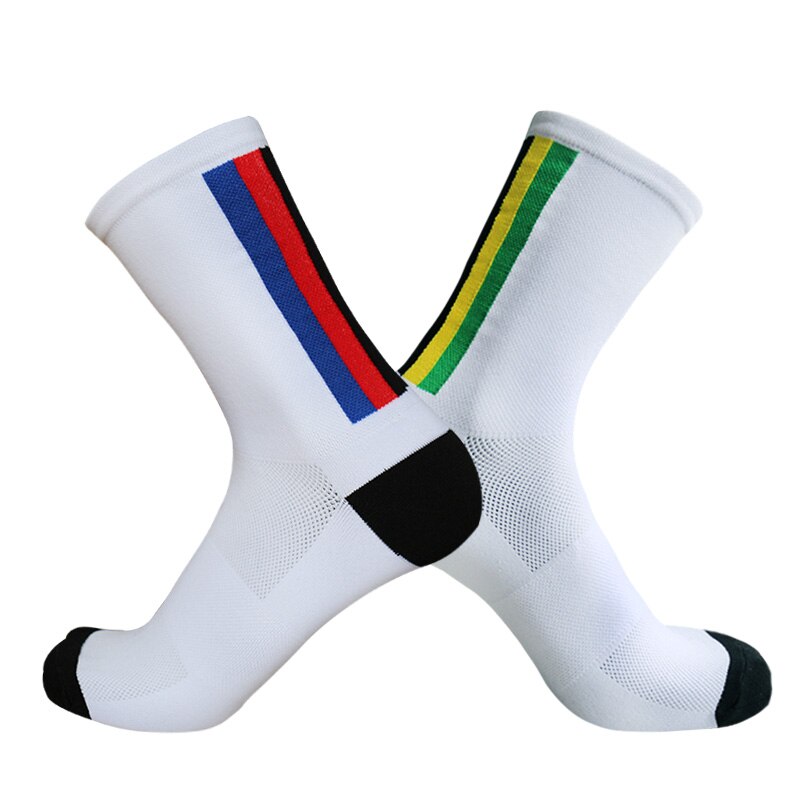 New Pro competizione calzini da Ciclismo lettera calzini sportivi compressione traspirante calzini da bici da esterno uomo donna Calcetines Ciclismo: B1 white