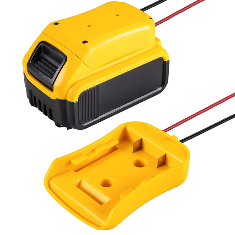 Battery Adapter for Dewalt 18V 20V MAX Battery Dock Holder Power Mount Connector with 12 AWG Home Power Tools Yellow/black