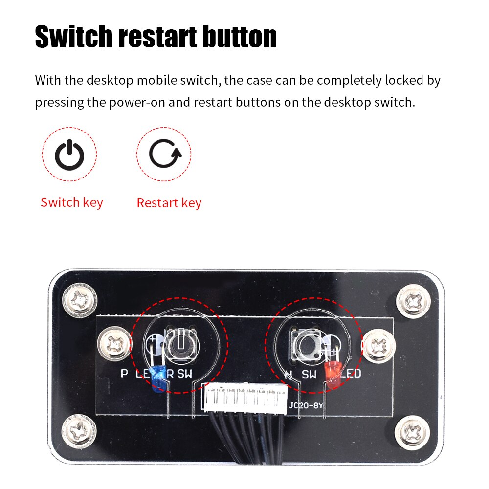 TISHRIC Power Button for PC Desktop External Power Switch/Restart Key PC Power Button 0.6M/1.6M Computer Case Key Button