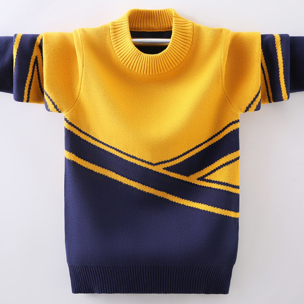 Ropa de algodón para niños, suéter para mantener el calor en el invierno, cuello redondo, suéter tejido pulóver