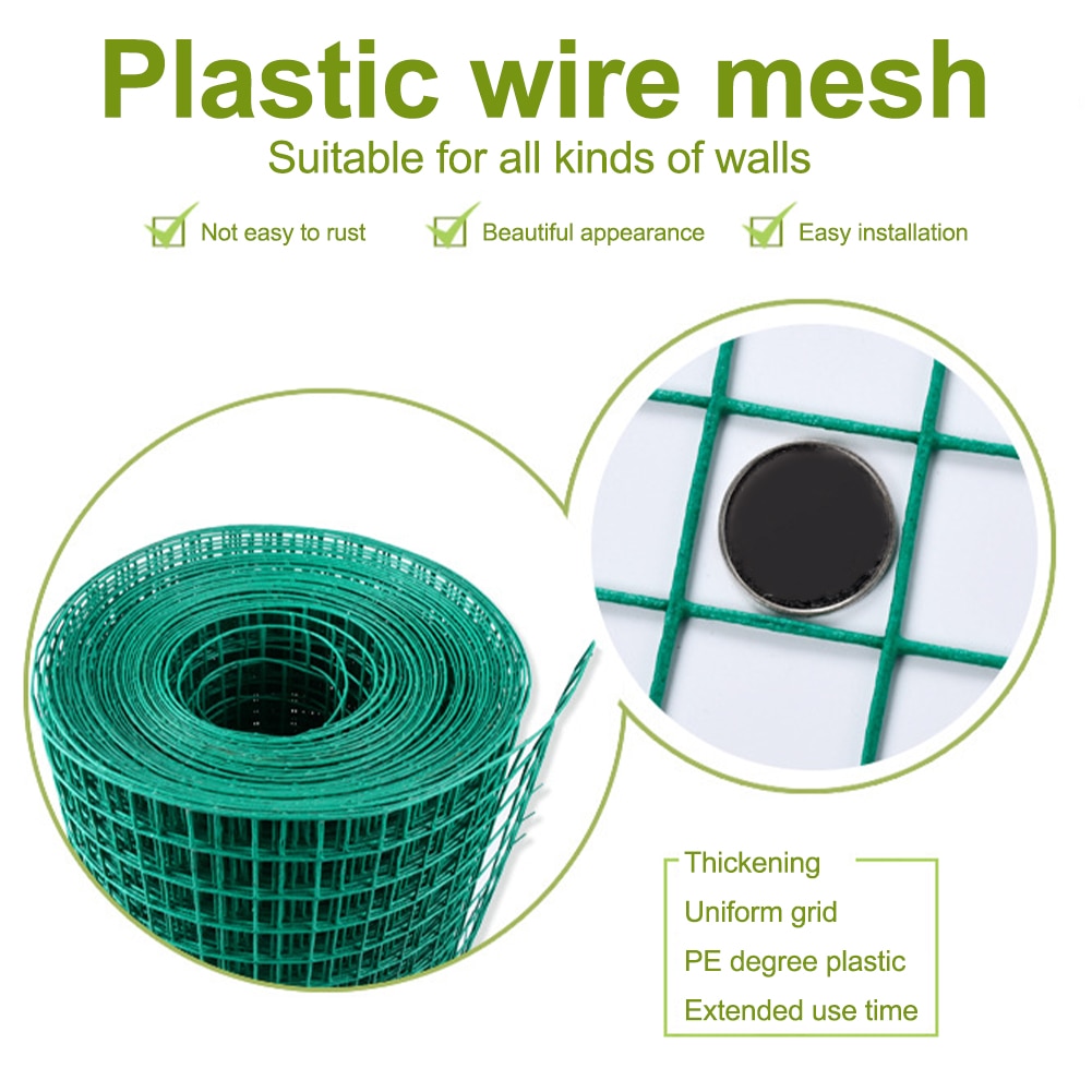 Green Safety Fence Roll For Balcony Iron Wire Outdoor Garden Rabbit Fine Mesh Poultry Multifunction Chicken Plant Climb Dogs