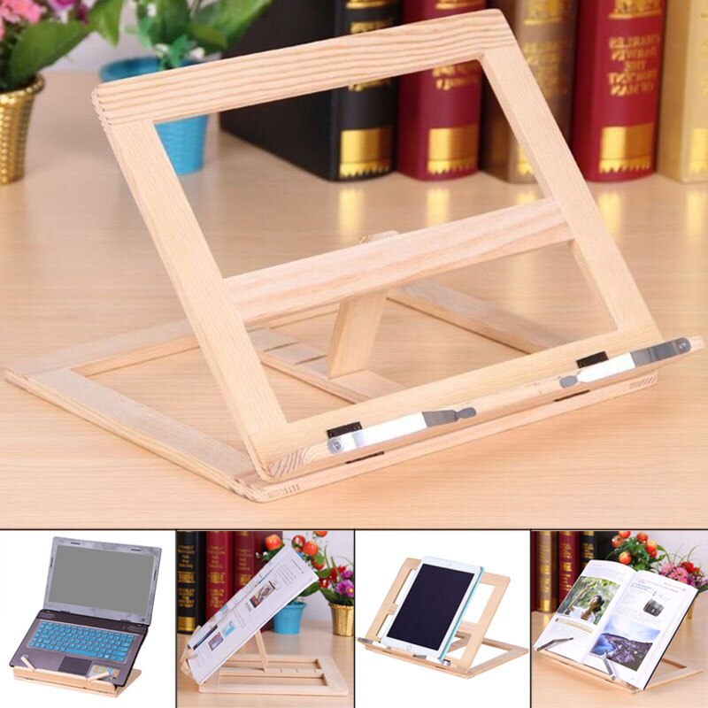 Houten Frame Lezen Boekenplank Beugel Tablet Pc Ondersteuning Stand Houten Tekening Schildersezel UY8