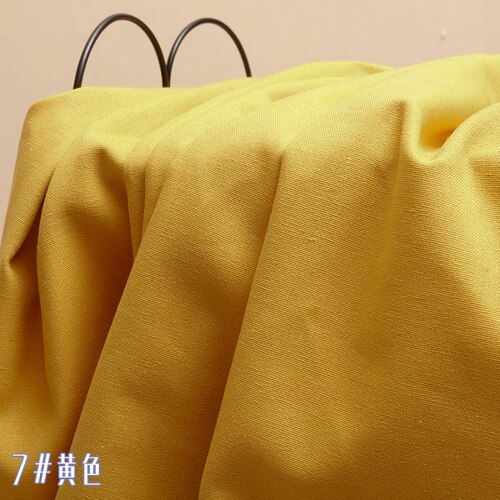 Camisas de verano de lino y algodón liso, 148cm de ancho, color liso, para ropa, por yarda: Amarillo