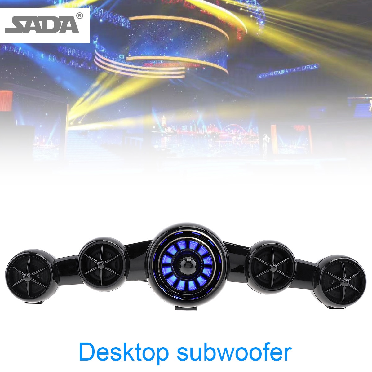 SADA D-219 Bluetooth AUX Multi-media Soundbar Desktop Subwoofer Mini Aircraft PC Speaker with 3 Speaker Units/Stereo Surround