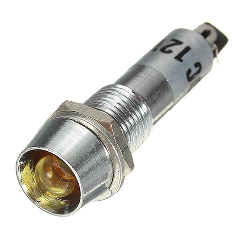 4pcs 12V 8mm Chrome LED Dashboard Warning Indicator Signal Light Lamp Bulb