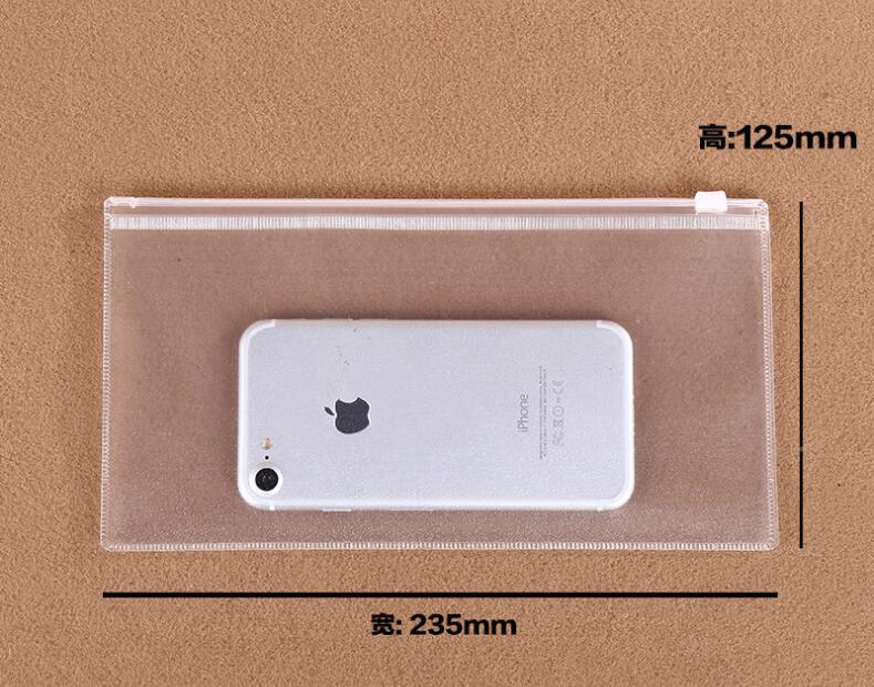 4 tamanho Transparentes Sacos De Arquivo Zíper A4/B5/A5/A6 Tamanho À Prova D' Água Bolsa de Arquivo de Documento de viagem de Negócios bolsa de armazenamento: 235X126MM A6