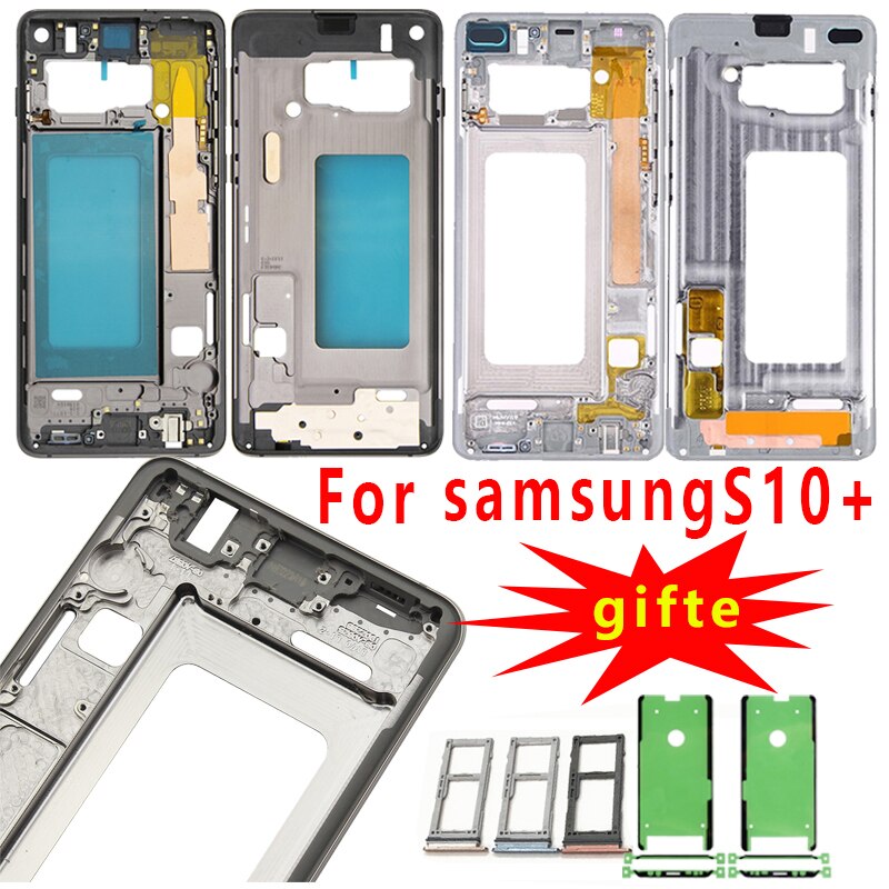 Mellemramme til samsung galaxy  s10 sm-g9730 s10 plus sm -g9750 s10e fronthus rammebezel reparation til samsung galaxy  s10 s10e