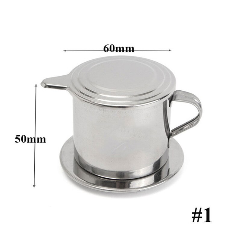 Portable stainless steel coffee drip filter coffee machine injector Vietnamese coffee cup filter coffee tool: Light Grey