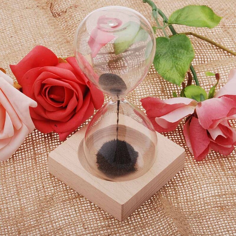 1pcs net Hourglass Awaglass Hand-blown Sand Timer Desktop Decoration netic Hourglass Black