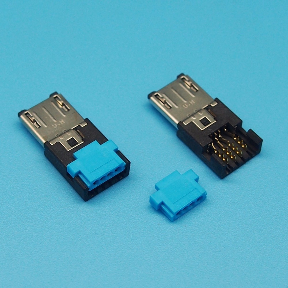 25 pièces Pree fil Micro usb prise mâle Mike 5 P pas de soudure connecteur USB