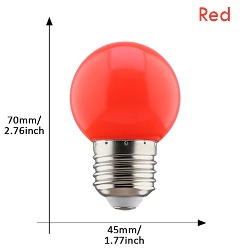 Farvet led-pære  e27 220v g45 3w 6 farver rgb-lampe led-lampe dekoration julelamper husholdningspære: Foranderlig / 30 stk
