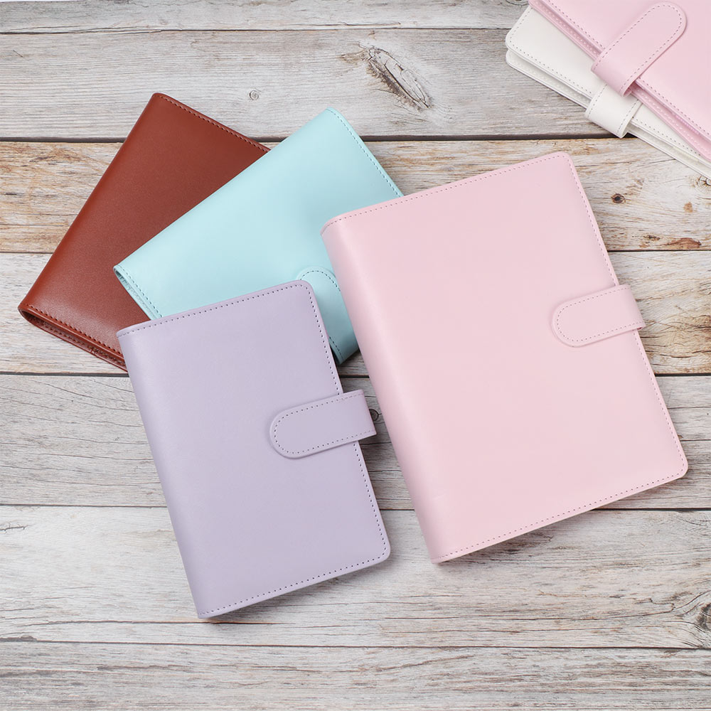 1Pc Vintage Refillable Notebook File Folder Notepad Cover PU Leather Ring Binder Artificial Loose Leaf Binder Office Supplies