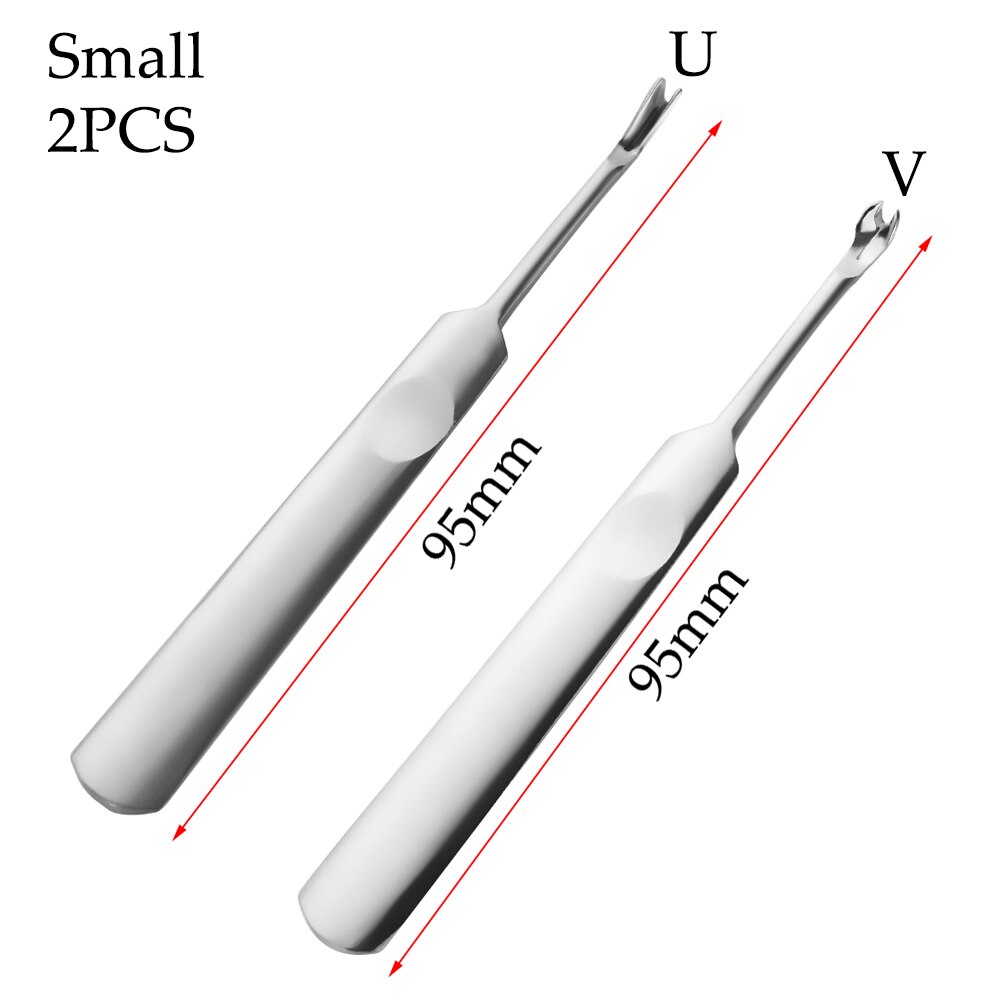 2 Pcs Leer Stiksels U + V Vormige Skiving Tool Groover Ponsen Tool Kit Leathercraft Perforator Edge Beveler Tool kit: Small