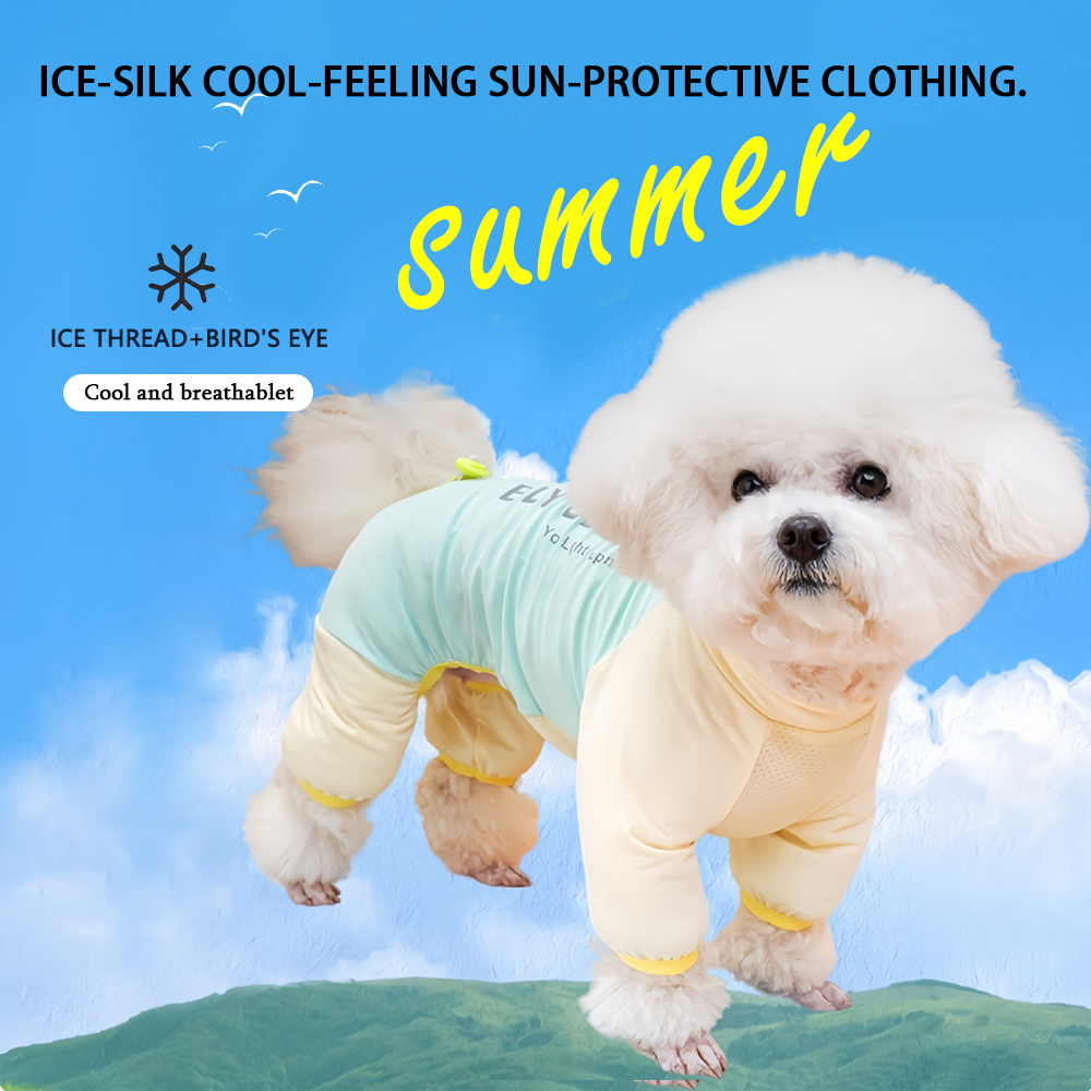 Hundkläder i nät, sommar, solskydd, tröja  uv 50+  kylande utomhuskläder för strandvandring, valpjumpsuit, hoodie, pyjamas