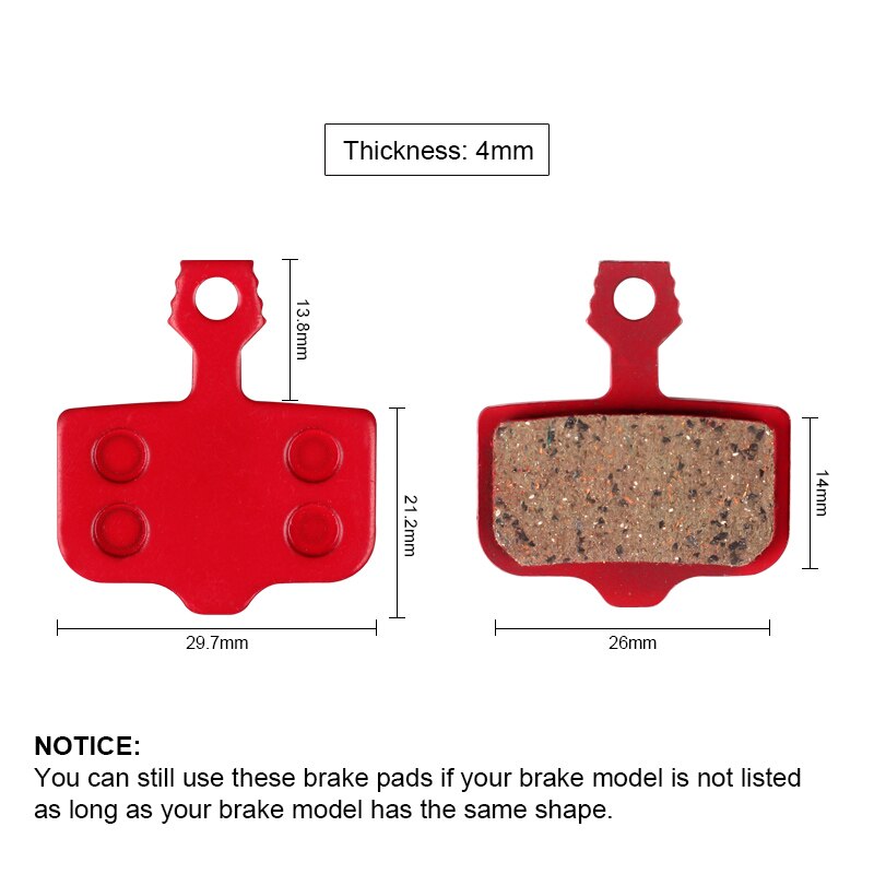 BIKEIN 4 Pairs Mountain Bicycle Ceramics Disc Brake Pads For Avid Elixir R/CR/CR-MAG/E1/3/5/7/9 Sram X0 XX DB1/3/5 MTB Brake Pad