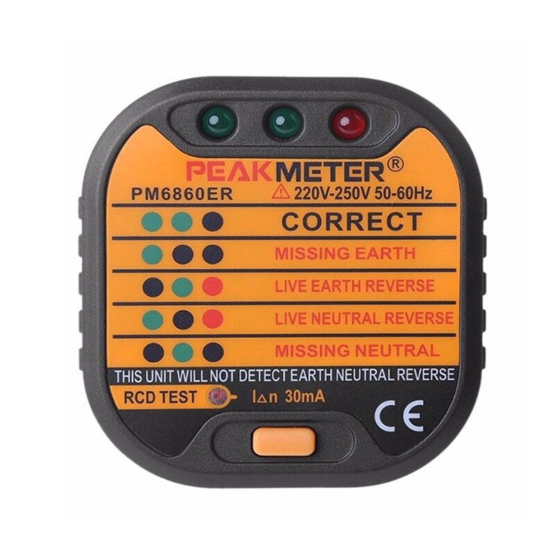 Automatic Electric UK Plug 230V Socket Outlet Tester Circuit Polarity Voltage Plug Breaker Ground Zero Line Switch Safety