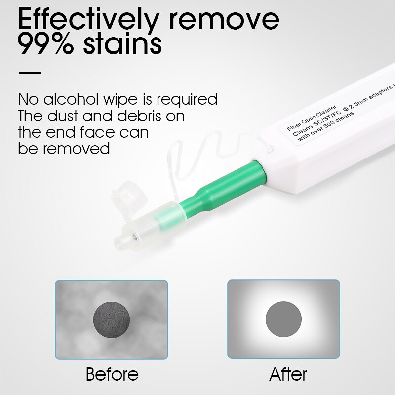 for SC/FC/ST One Click Cleaner tool 2.5mm Universal Connector Fiber Optic Cleaning Pen