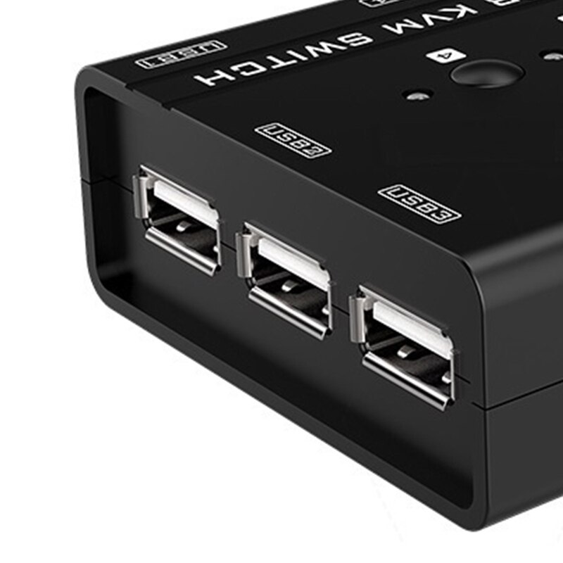 MT460KL 4 Ports USB KVM Switch Manual Switcher Selector Box Control 4 PC with One Keyboard Mouse Monitor with 4 Cables
