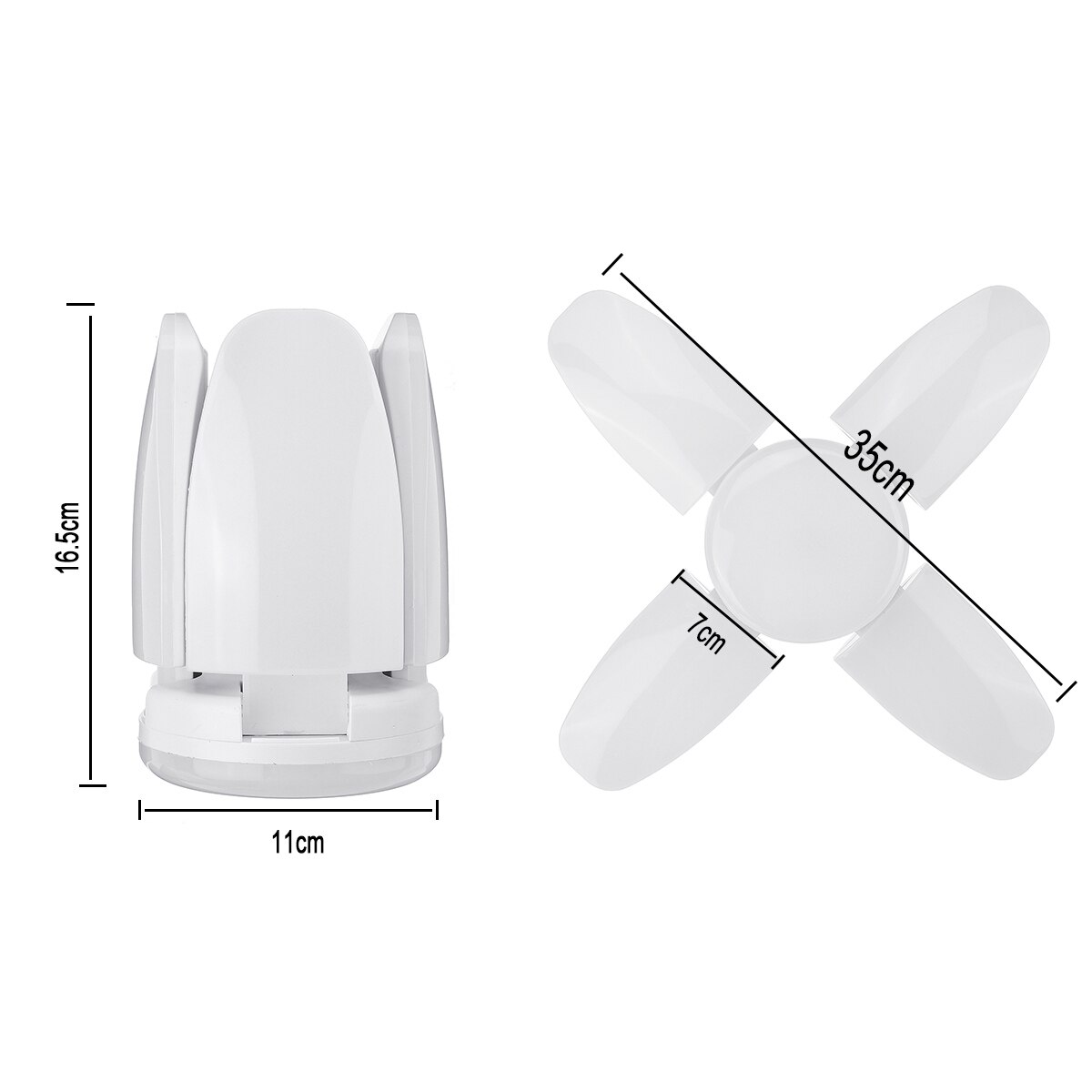 3Pcs 100W White Foldable 4 Blade Fan LED Lamp E27/E26 95-265V 90 Degrees Adjustable Ceiling Garage Industrial Workshop Light