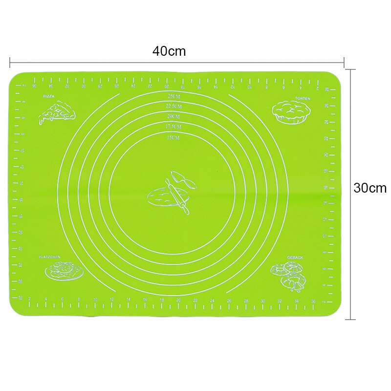 Tapis de cuisson anti-adhésif épais en silicone,accessoire de cuisine, ustensile de cuisson, outil de pâtisserie, pour rouler pâte, revêtement pour gâteau: Green 40x30