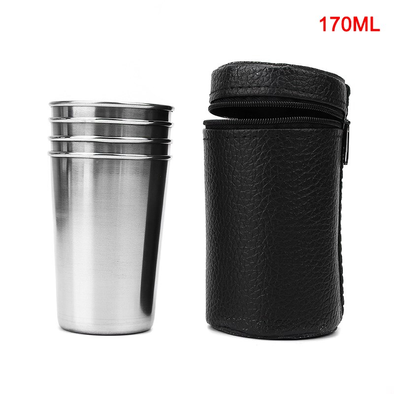 4pz in Acciaio Inox Bere Tazza Tazza di Viaggio Tazza di Caffè Tazza di Tè Tazza di Birra per il Campeggio Vacanza picnic N66