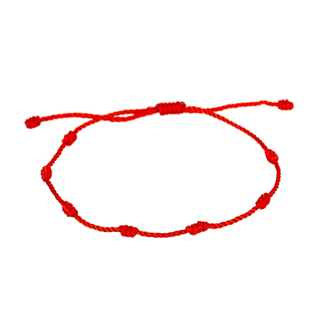 7 knoten rot Schnur Armbinde für Schutz, Bösen blick und Viel Glück, Amulett für Erfolg und Wohlstand, freundschaft armbänder: 1 pc