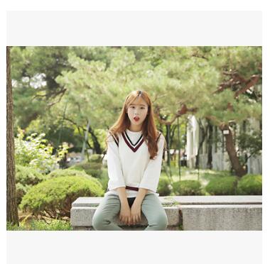 Spring School sweater vest Korean High School Sweater waistcoat Woman: White / L