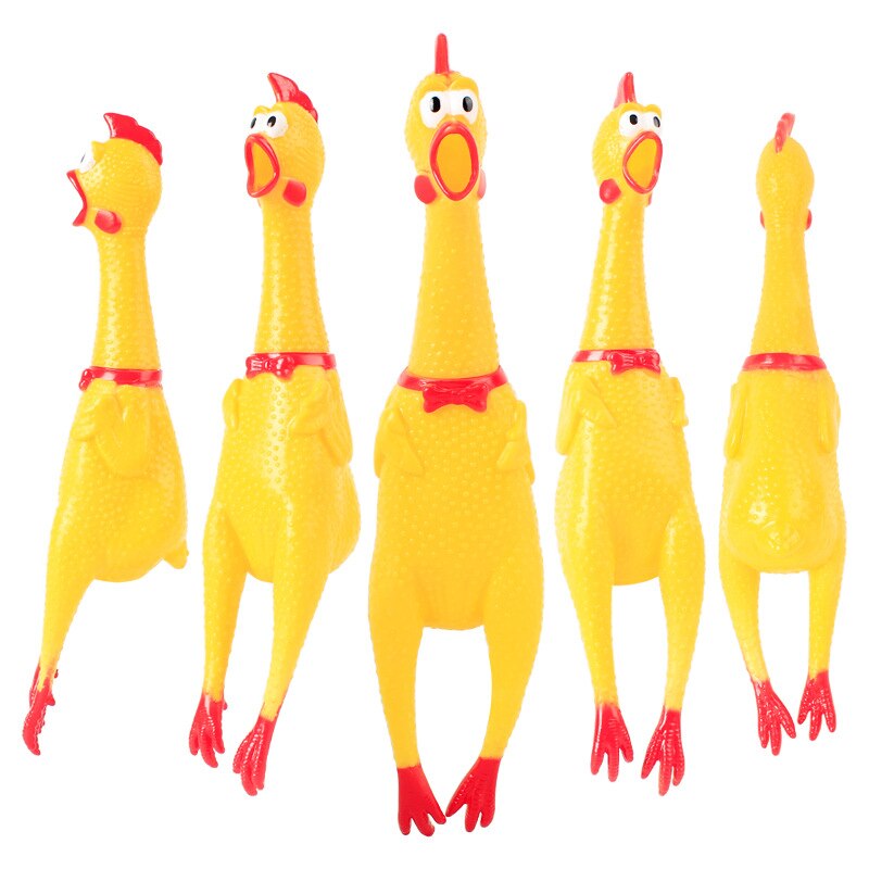 Gelb Gummi Huhn Schreien Hahn Spielzeug Welpen Spielzeug Haustier Spielereien lustige produkte Schrillen Dekompression Werkzeug Lustige Kauen E