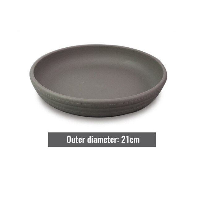 Bandeja redonda de plástico para macetas, 18/21/24/27/30cm, maceta para suculentas, flores, platillos, suministros de decoración, 1 Uds.: 21cm