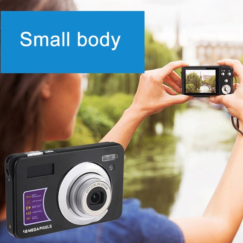 4K caméscope 18MP 1080P HD appareil photo numérique 8X Zoom Anti-tremblement avec 180 ° écran rotatif microphone pour voyage