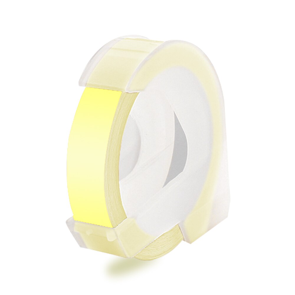 1 roll 9MM Compatible for Dymo 3D Plastic Embossing Tapes for DYMO 1011 1610 12965 MOTEX E101 Label Makers: Light Yellow