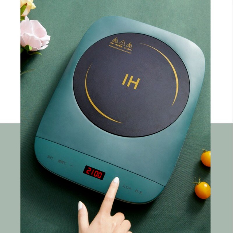 Induction cooker home small multi-function cooking pot integrated fire boiler full set of mini energy-saving battery stove: green / US