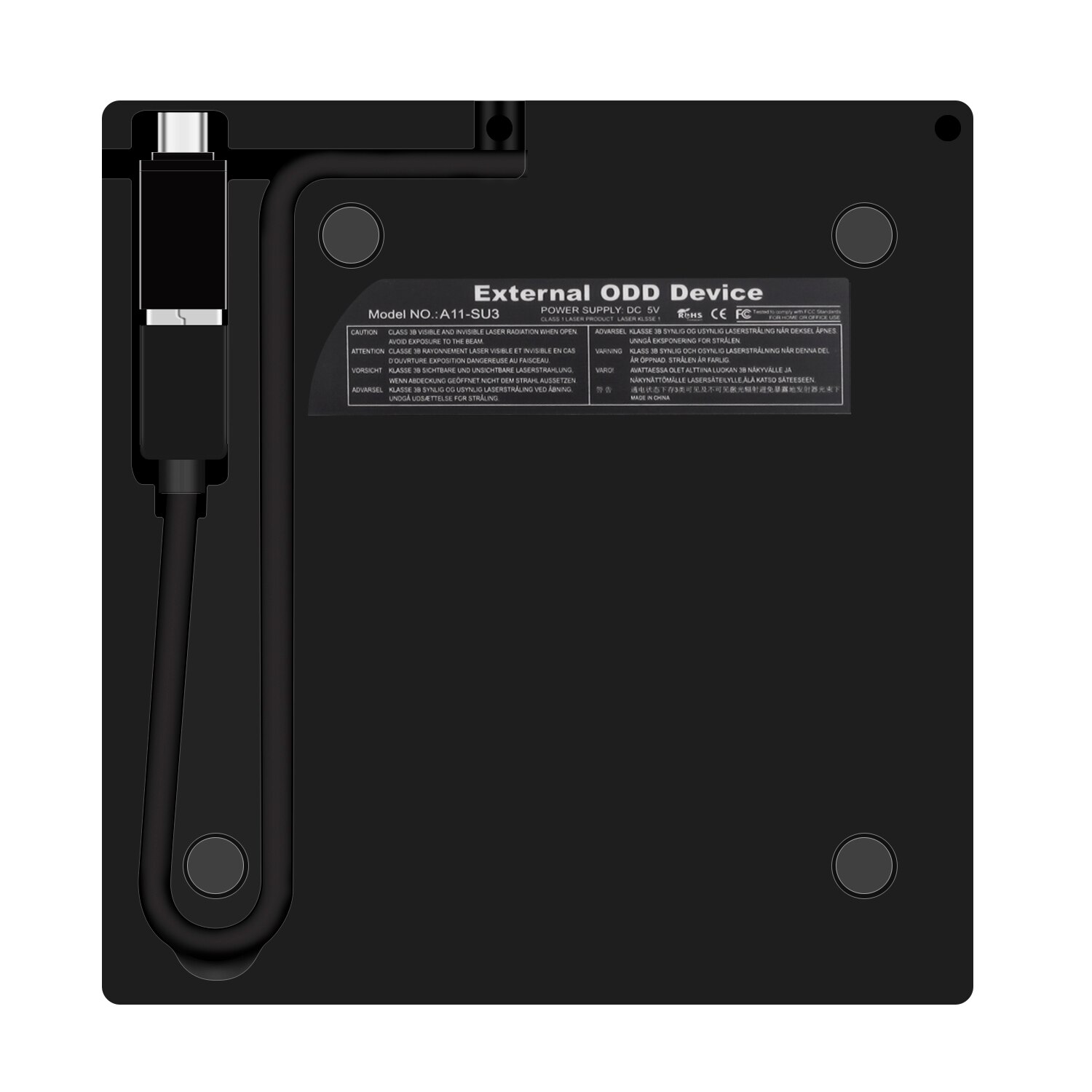 Carcasa de DVD para portátil estuche de CD-ROM USB 3,1 tipo C/USB 3,0 SATA de 12,7mm, Blu-Ray,