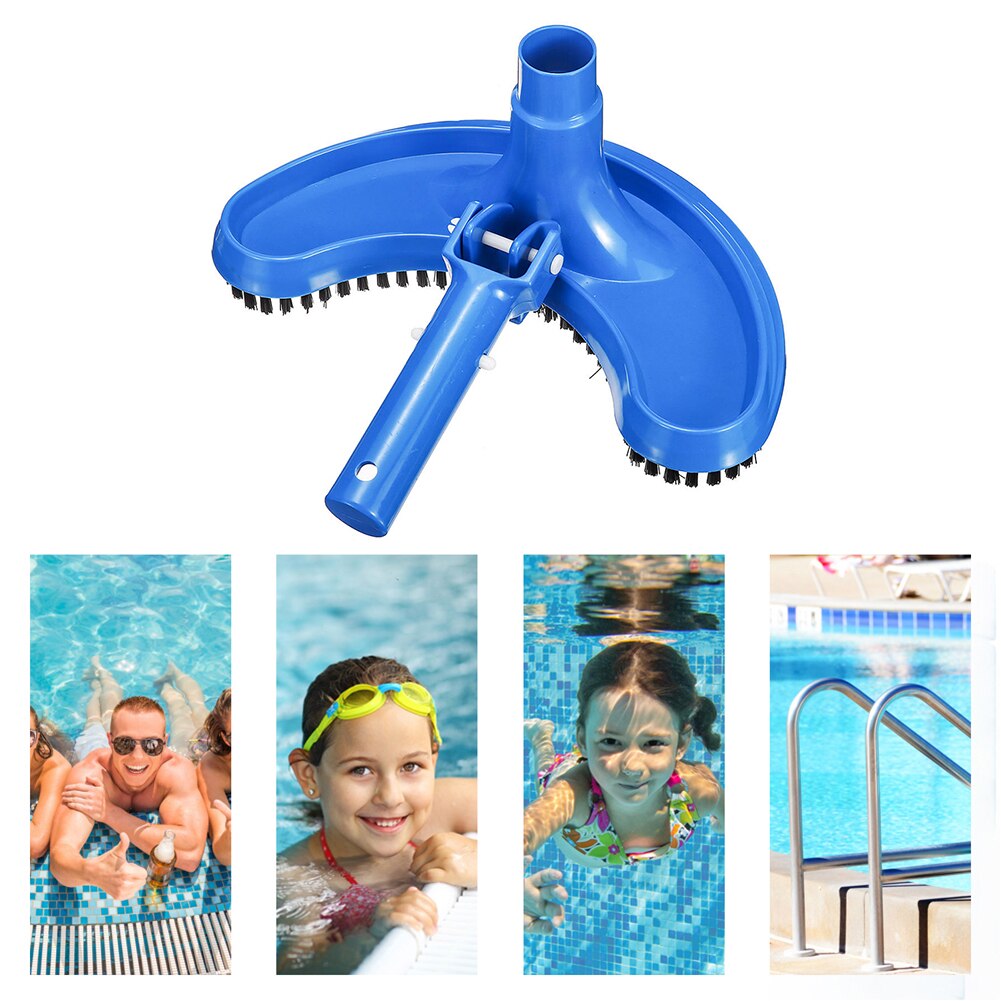 Swimming Pool Suction Vacuum Head Brush Cleaner Half Moon Flexible Swimming Pool Curved Brush Cleaner Detachable Cleaning Tool