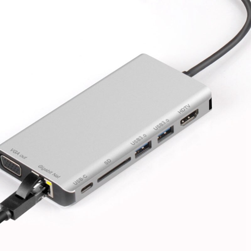 USB-C TO HDMI VGA HUB Docking Station Type-C Docking Station Multifunctional Card Reader