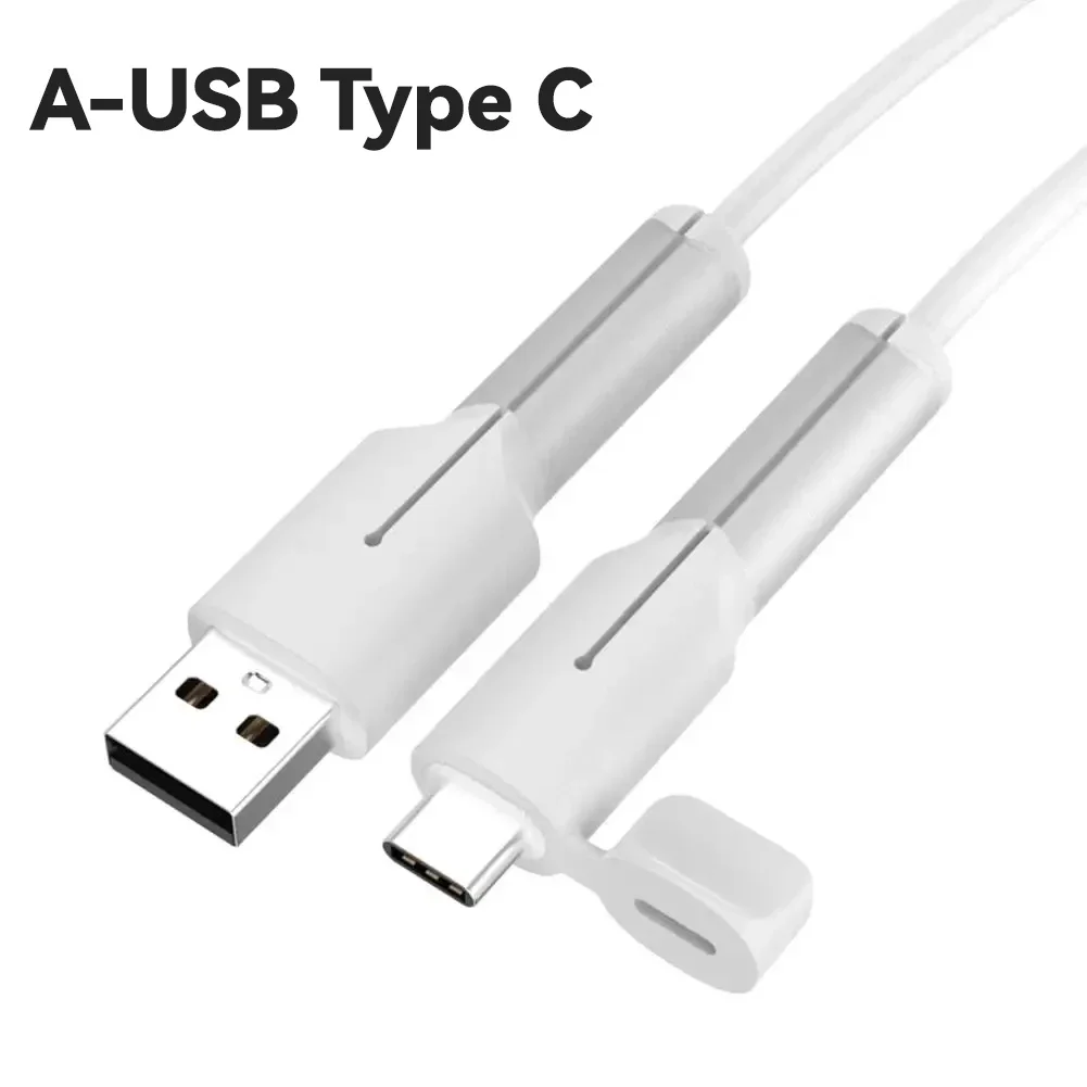 Enrouleur de câble de chargeur en Silicone souple, protecteur USB Type C, manchon de protection Anti-rupture pour Xiaomi Huawei OPPO VIVO, couverture de ligne de données: YELLOW / 25cm