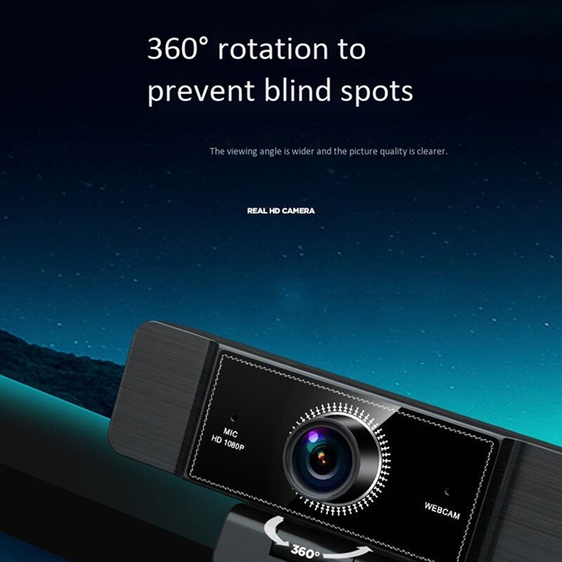 Webcam USB2.0 Computer Camera FHD 1080P Fixed Focus Noise Reduction Mic Camera 2MP Support Laptop Desktop Computer