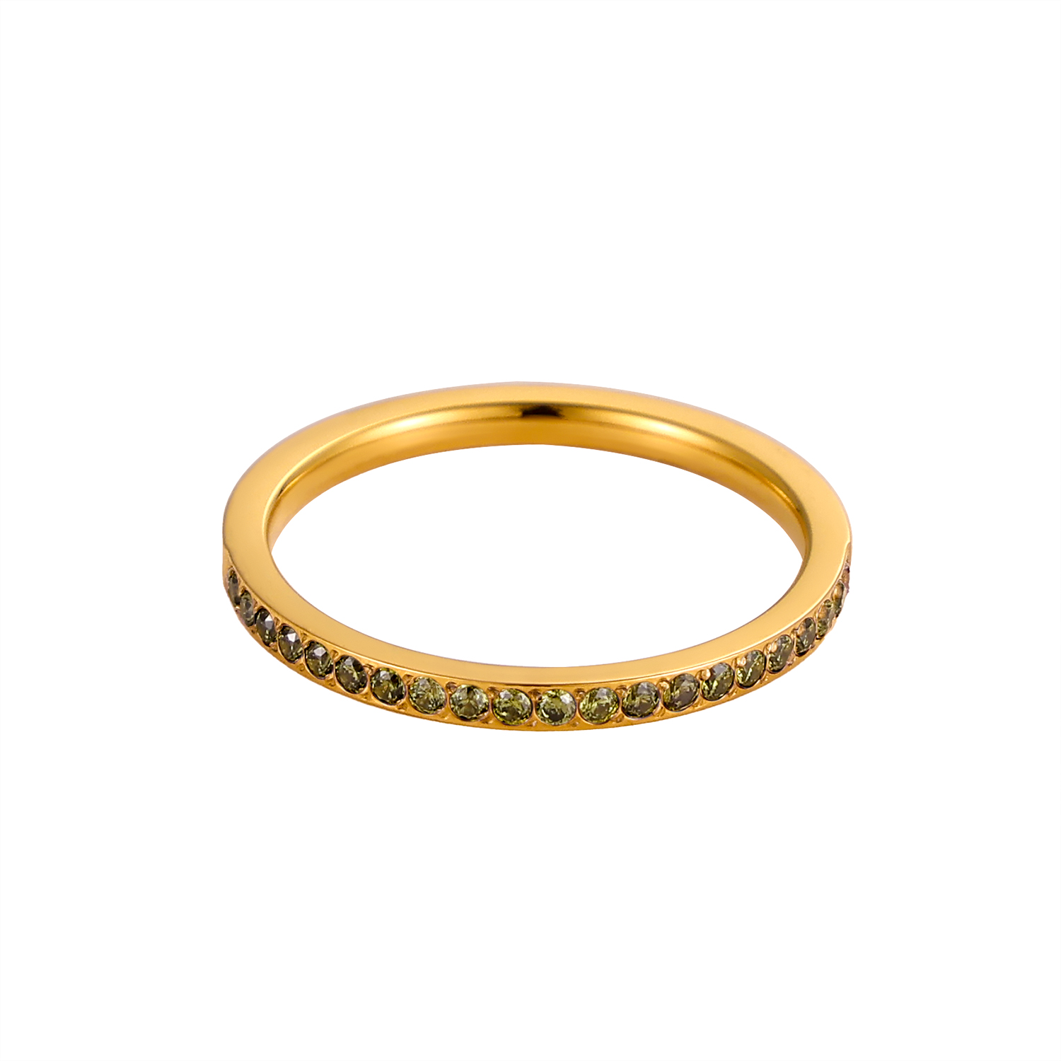 Carlidana mini zirkonia 12 geboortesteenringen voor dames, roestvrij staal, goudkleurige vingerring, verlovings- of trouwsieraad: 9 / Wit