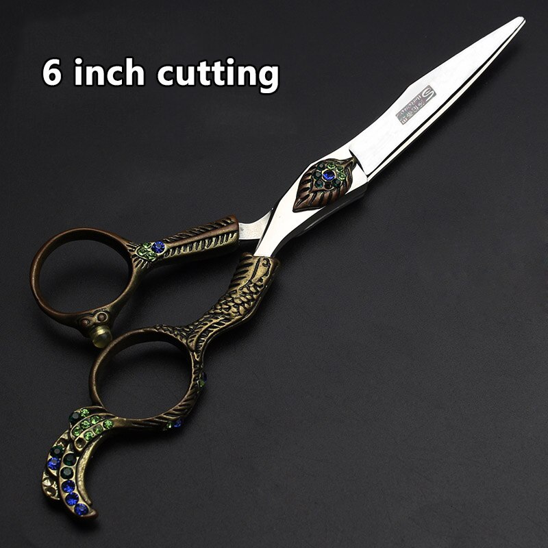 SHARONDS 6 Inch Thin Hairdressing Scissors Special Barber Shop Hairdressing Scissors Non-slip Wear-Resistant Anti-Rust Scissors: D 6inch cutting