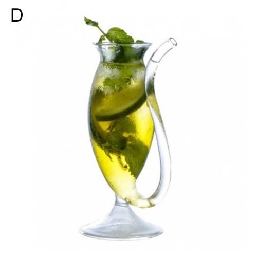 Copa de cristal para beber vino y whisky, tubo para beber leche y zumo, resistente al calor: D