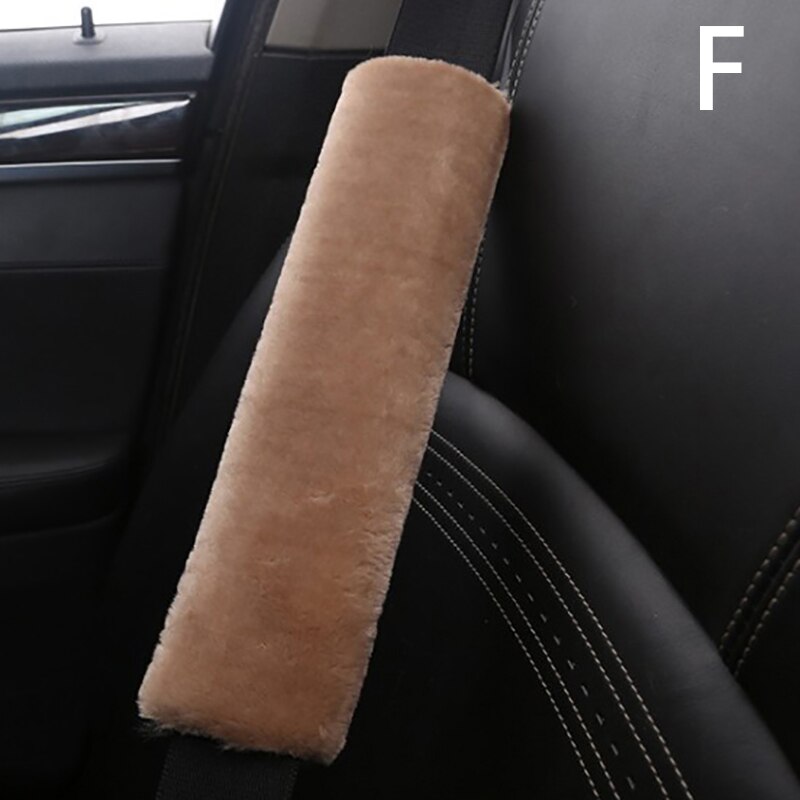 2pcs Soft Car Seatbelt Cover Sheepskin Seat Belt Pillow Pad Seat Belt Safety Strap Cover Shoulder Pads For Bag Car Accessories: F