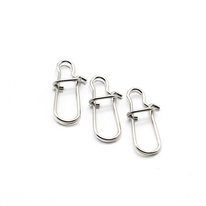 Thritop 100pcs #1 #2 #3 Veiligheid Snaps Fishing Swivel Haak Connector Rvs Haak Lock Snap wartels Solid Ringen Connector