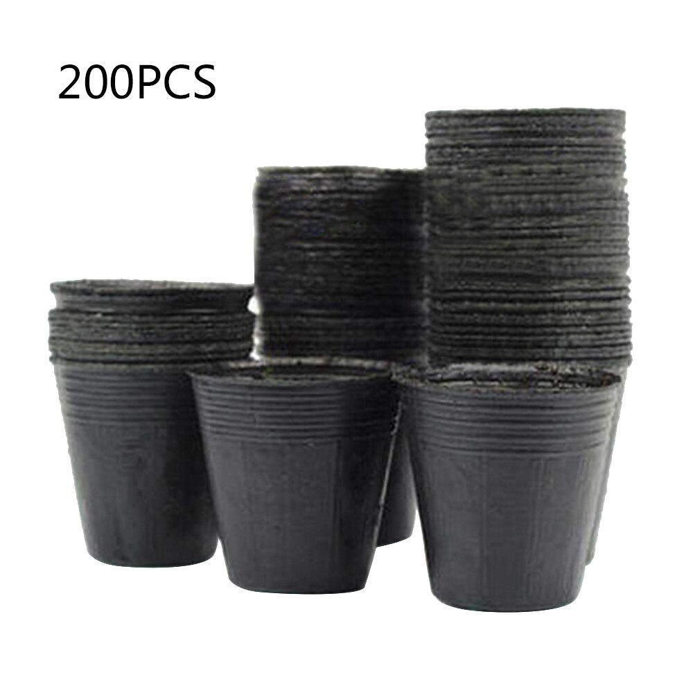 200pcs Nursery Plastic In Nursery Planters Not Coated Box Garden Propagation Container Grow Bag Garden Supplies: Brown