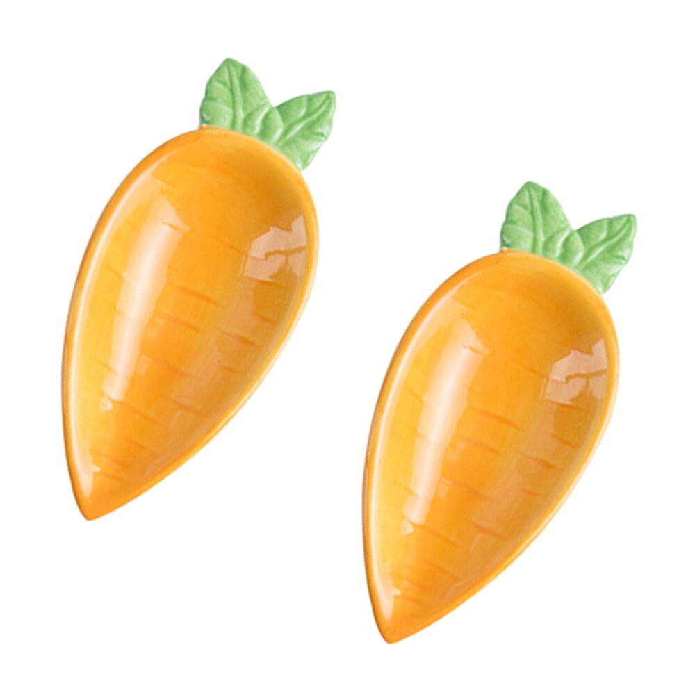 2 pcs Ceramic Dishes Lovely Sauce Platter Appetizer Plates Dinnerware Dipping Bowls for Restaurant