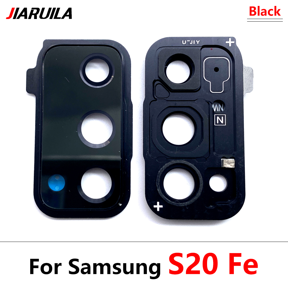 Neue Für Samsung S20 Ultra S20 Fe S20 Plus S20 Reparatur Ersetzen Zurück Kamera Glas Objektiv Abdeckung mit Rahmen Halfter Ersatz Teil: Silber