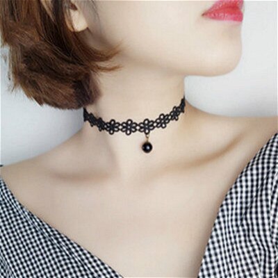 Japanese Kpop Spring Cherry Blossoms Heart Pendant Choker Short Clavicle Necklaces For Girl Cute Aesthetic Jewelry: M-1-48